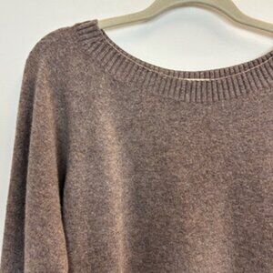 Celtic & Co Lambs' Wool Boatneck Sweater Small Brown Oatmeal